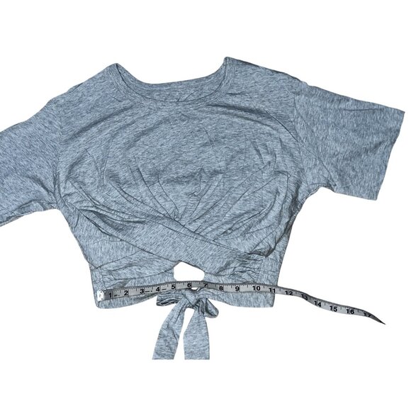 Aerie Heather Gray Twist Front Crop Top 100% Cotton Size XS Womens - Picture 6 of 9